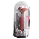 Navaris Makeup Brush Holder - Gray Rotating Make Up Organizer - Skin Care Organizer Storage with 360 Spinning for Your Dressing Table Accessories & Skincare