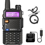 BaoFeng UV-5R Walkie Talkie VHF/UHF Long Range Dual Band Ham Amateur Two Way Radio with USB Charger and Original Earpiece Full Set