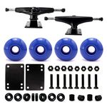 VJ 5.25 139mm Skateboard Trucks (Black), Skateboard Wheels 52mm, Skateboard Bearings, Skateboard Pads, Skateboard Hardware 1.25" (52mm Blue)…