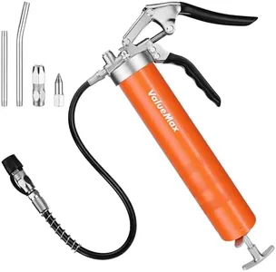 ValueMax Grease Gun, 6000PSI Heavy Duty Grease Gun Kit with 18inch Flexible Hose, 2 Extension Rigid Pipe, 2 Reinforced Couplers and 1 Special Sharp Nozzle, 14oz Load