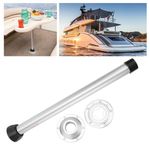 Metal Table Legs, 70cm/27.6in Furniture Legs with Adjustable and Stable Base Ring and Double Buckle Recessed Mount Pontoon Boat Accessories for Caravan Motorhome