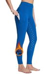 BALEAF Women's Horse Riding Leggings Fleece Lined Jodhpurs Equestrian Silicon Full Seat Breeches Tights with Pockets Blue S