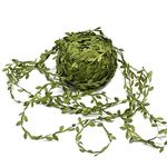 10m Artificial Leaf String Flowers Vine Wall Hanging Silk Flower Garland Wedding Party Decoration Wreath Decorative DIY Craft (Green)