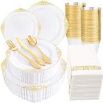 Hioasis 350PCS White and Gold Plast