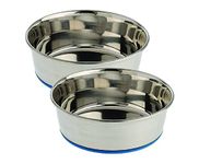 Pets Empire Stainless Steel Dog Bowls | Cat Feeding Bowls | Dog Cat Plate Bowls with Non-Slip Rubber Bases | Pet Feeder Bowls and Water Bowls, X-Large (2 X 400ml)