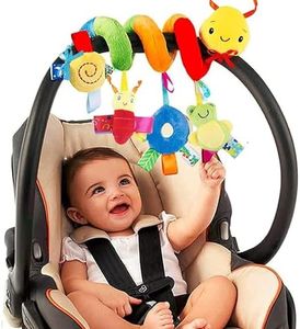 FPVERA Spiral Car Seat & Stroller Activity Toy - Baby Sensory Toys Soft Hanging Toys for Babies 0-12 Months Boys Girls Carseat Crib Stroller, with Ringing Bell, Music