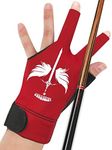 ANIMSWORD Breathable and Comfortable Billiard Pool Gloves Fits on Left Hand or Right Hand for Snooker Cue Sport Glove, Red, Medium