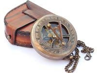 NEOVIVID Brass Sundial - Push Open Compass - Steampunk Accessory – Unique Gift for Men - Beautiful Handmade - Sundial Clock – Sun Clock – Steampunk Clock for Him - Antique Decor