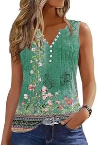Tank Tops For Women Summer Pleated V-Neck Blouse