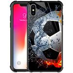 CARLOCA Compatible with iPhone XR Case,iPhone XR Cases for Girls Women Boys,Sizzling Soccer Case Mate Pattern Design Shockproof Anti-Scratch Case for iPhone XR 6.1-inch