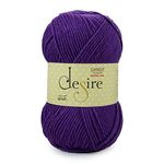 Ganga Acrowools Acrylic Desire Hand Knitting And Crochet Yarn. Pack Of 1 Ball - 100Gms. Shade No - Dsr009, Purple