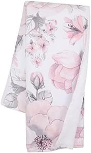 Lambs & Ivy Botanical Baby Watercolor Floral Pink Fleece Baby Blanket