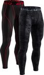 ATHLIO 2 Pack Men's Thermal Compression Pants, Athletic Running Tights & Sports Leggings, Wintergear Base Layer Bottoms LYP42-KUK Medium