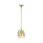 Miniature Chandelier 1:12 Dollhouse Ceiling Lamp Model Accessories Home Scene Decoration (Golden)