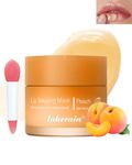 Moisturizing Lip Sleeping Mask, Lip Mask Overnight 24H Hydrating Lip Balm, Lip Care for Dry Cracked Lips, Sleeping Lip Mask Lip Moisturizer with Wand Hydrate Nourish Lips Scrubs Exfoliator-01# Peach