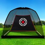 Gagalileo Driving Range Golf Hitting Net Golf Nets Training Aids Practice Nets 10' (L) X6.5' (H) X6' (W) for Backyard Chipping Net with Target and Carry Bag for Indoor Outdoor Sports （Black Net