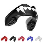 SafeJawz Mouthguard for Braces, One Size Re-mouldable Gum Shield with Case for Boxing, MMA, Rugby, Martial Arts, Judo, Karate, Hockey and All Contact Sports (Fangz)