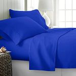 Ashton Sheets 100% Egyptian Cotton Sheets California King Size - 1000 Thread Count 4 PC Cal King Sheets Egyptian Cotton, Cooling Sateen Sheets, High Thread Count Sheets California King - Royal Blue