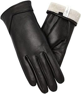 ROSYLINE Winter Gloves for Women Womens Leather Gloves Warm Winter Driving Gloves Touchscreen Black XL