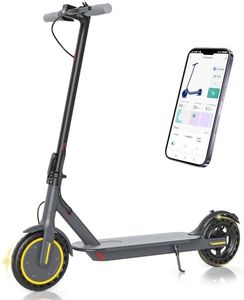 Electric Scooter - 8.5" Solid Tires, 350W Motor, Up to 19 MPH and 23 Miles Long-Range Portable Foldable Commuting Scooter for Adults with Double Braking System and App