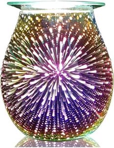 Makimoo Electric Wax Melt Burners, Oil Burner, Wax Warmer, Fragrance Warmer, Night Light Oil Lamp for Home Decoration (3D Firework Deisgn)