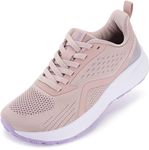 BRONAX Women Wide Tennis Shoes Road Running with Arch Support Mesh Size 10w Lightweight Rubber Sole Gym Athletics Sports Training Walking Stylish Outdoor Sneakers Pink 42