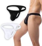 Zcblcyj Men's G-String Brief Underwear (US, Alpha, X-Large, Regular, Regular, Black and White)