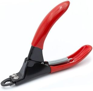 Jeffers Pet Nail Trimmer Small Hole Red – Guillotine Clippers for Dog, Cat, Puppy & Small Animal Grooming – Stainless Steel Blade, Non Slip Grip, Pet Grooming Tool for Home & Travel