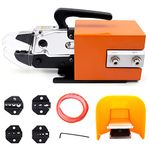 Flytuo AM-10 Pneumatic Crimping Tool, Air Powered Wire Terminal Crimper Plier Machine Crimping up to 16mm2 with 4 Optional Die Sets for various kinds of terminals