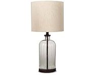 Signature Design by Ashley Bandile Casual 22.5" Glass Table Lamp, Clear & Bronze