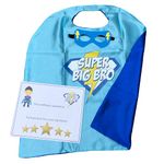 Sass Party & Gifts Big Sister/BrotherSuperhero Cape & Mask - New Sibling Gift - Super Big Sis & Super Big Bro (Blue & Yellow)