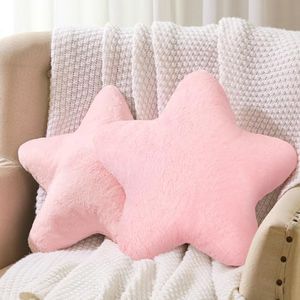 Sumind 2 Pcs 15.7 Inch Star Pillow Plush Star Throw Pillow Cute Pillows Aesthetic 3D Star Throw Stuffed Cushion Decorative Gift Room Decor for Bedroom Sofa Chair(Pink)