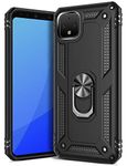 GREATRULY Ring Kickstand Phone Case for Google Pixel 4 (2019 Release),Heavy Duty Dual Layer Drop Protection Case,Hard Shell + Soft TPU + Ring Stand Fits Magnetic Car Mount,Black