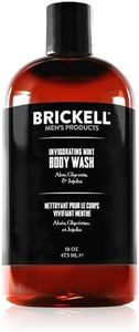 Brickell Men's Invigorating Mint Body Wash for Men, Natural and Organic Deep Cleaning Shower Gel with Aloe, Glycerin, and Jojoba, Sulfate Free