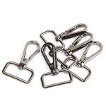 JWBIZ 15 Pcs D Ring Swivel Lobster Claw Clasp, Push Gate Snap Hooks Trigger Clips(Gun Black, 1 inch)