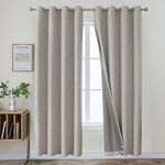 Joydeco Blackout Curtains 84 Inches Long 2 Panels Burg, Room Darkening Curtains 84 Inches Long for Bedroom, Textured Thermal Curtains 84 Inch Length 2 Panels Set(52x84 inch, Greyish White)