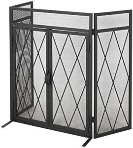 Christopher Knight Home Laurel Iron Folding Fireplace Screen, Matte Black