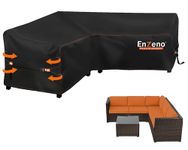 Enzeno Garden V-Shape Furniture Cover Waterproof,420D Heavy Duty Oxford Fabric Outdoor Rattan Corner Sofa Cover with Waterproof Tape (215 * 215 * 87cm)