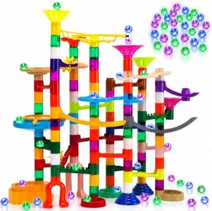 EagleStone 150PCS Glow Marble Run Kit Marble Maze Construction Toy Set
