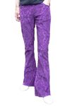 Fuzzdandy Flares Bell Bottoms Paisley Trousers Purple Corduroy Hippie Mod Indie Jeans Retro Vintage Pants (32" Waist x 32" Leg)