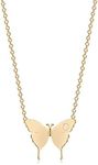 MEVECCO Gold Dainty Initial Necklace 18K Gold Plated Butterfly Pendant Name Necklaces Delicate Everyday Necklace for Women Minimalist Personalized Jewelry