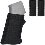 WEGXINNA 2 Pieces Universal Tactical Grip Sleeve Rubber Handall Full Size Handgun Grip Glove,Black