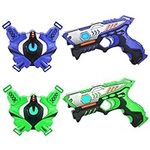 TINOTEEN Laser Tag Guns with Vests Infrared Guns, Set of 2 Group Toy