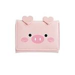 YYAOGANG Cute Pig Pattern Slim Tri-Fold Short Wallet Ladies Small Coin Purse Bag Card Holder