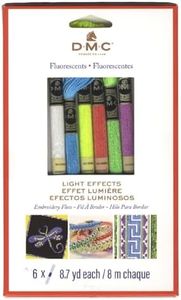 DMC Light Effects Floss Pack 8.7yd 6/Pkg, Fluorescent