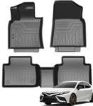 KUST 3D Floor Mats for 2018-2024 Toyota Camry Non-Hybrid and Hybrid All Models All Weather Mat 2 Row Liner Sets Floor Carpet Liner Black