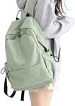 HYC00 School Backpack Womens, Causal Travel Bags 14 Inch Laptop Backpack, Lightweight School Rucksack for Teenage Girls Water Resistant Bookbag College Boys Daypack, Light Green