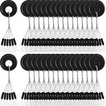 Outus 1200 Pieces Fishing Rubber Bobber Beads Stopper 6 in 1 Float Sinker Stops (Black Column Shape, Medium)