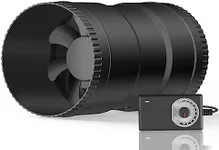 Hon&Guan 4 Inch Inline Booster Duct Fan with Speed Controller - 130 CFM Airflow with 6W Ultra-Low Power and Low Noise