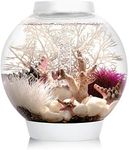 biOrb CLASSIC 15 Aquarium (White, 15 Litres), Perfect Beginner Fish Tank With Integrated LED Lights, Quick & Easy To Set Up, 360-Degree View Aquarium With 5-Step Filtration System, Acrylic Fish Tank